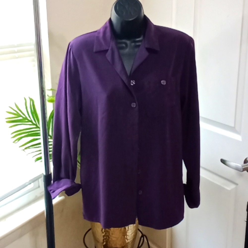 Petite Small Purple Vintage Blouse
